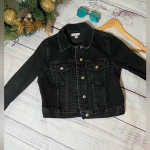 Topshop Black Denim Tilda Jacket Size 6